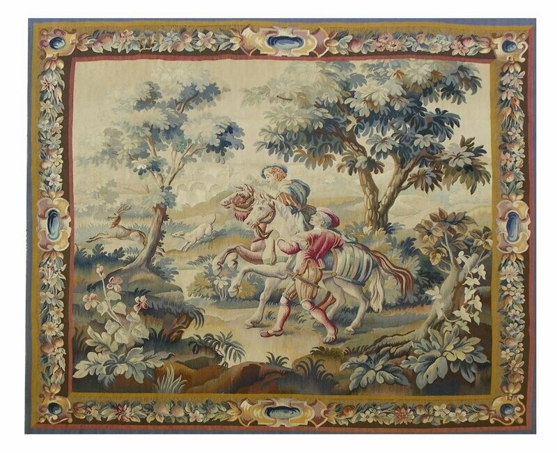 Tapisserie Aubusson - Epoque 19e - Dim:L180xH180