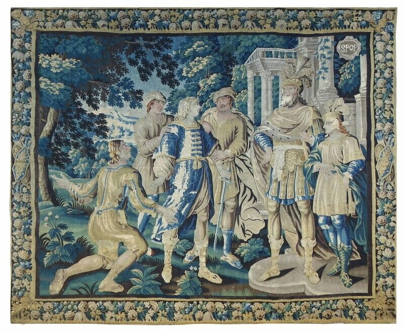 Tapisserie de manufacture d'Aubusson - L'histoire d'Ariane , Epoque 17e - Dim:L330xH270 - VENDU