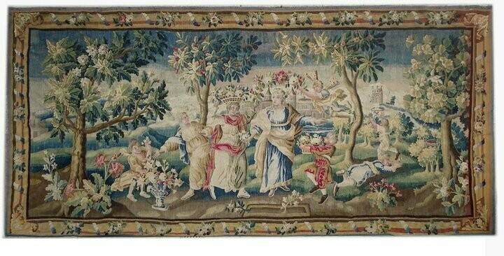 Aubusson Tapestry - Spring - 18th century - Size: L470xH210 - Sold