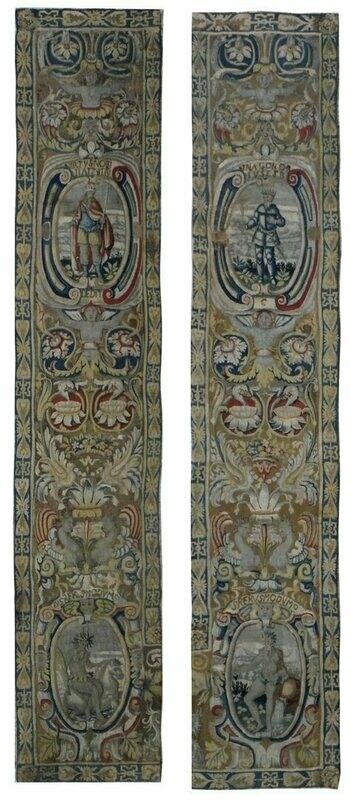 Paire de tapisserie de Bruxelles - Epoque 17e - Dim:L0.45xH240