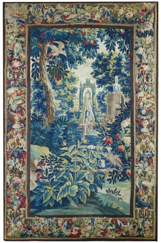 Tapisserie de Bruxelles - La fontaine - Epoque 18e - Dim:L172xH292