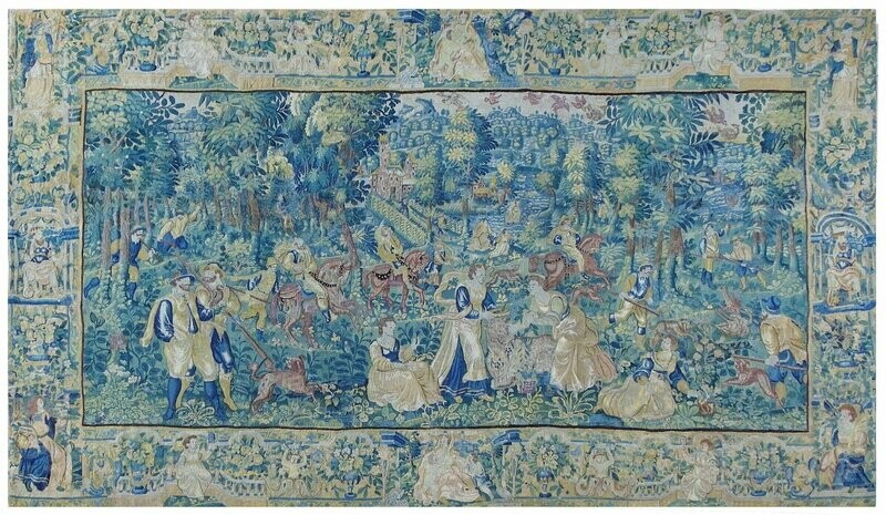 Tapisserie Audenarde - L'Enlèvement d'Europe et autres scènes - Epoque 16e - Dim:L455xH250