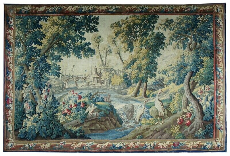 Aubusson tapestry - Exotic greenery - 18th century - Size: L410xH287