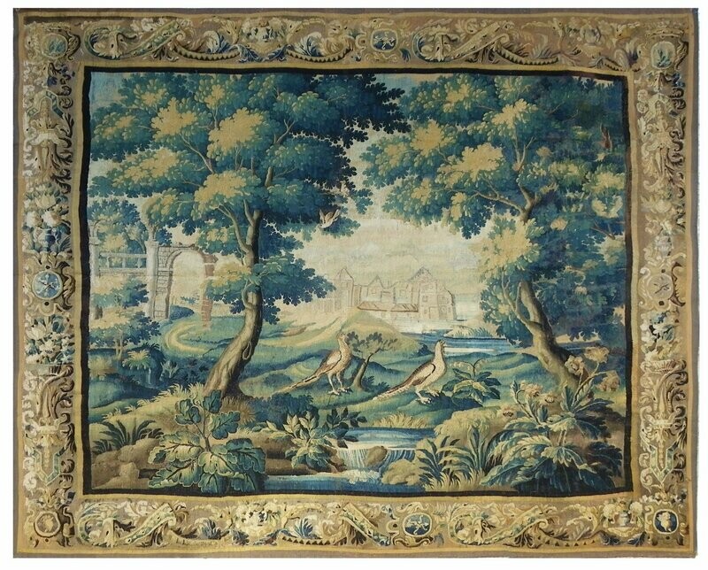 Tapisserie verdure Aubusson - époque 18e - Dim:2.70Lx2.70H