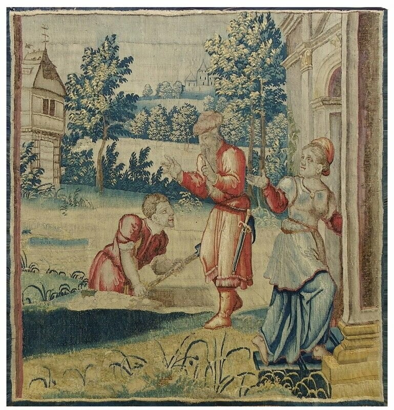 Tapisserie des Flandres - Epoque 18e - Dim: 1.06Lx1.11H