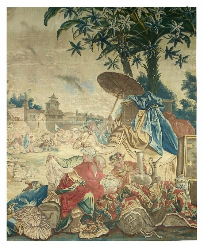 Tapisserie de Beauvais -La Foire Chinoise - Epoque 18e - Dim:2.55Lx2.92H