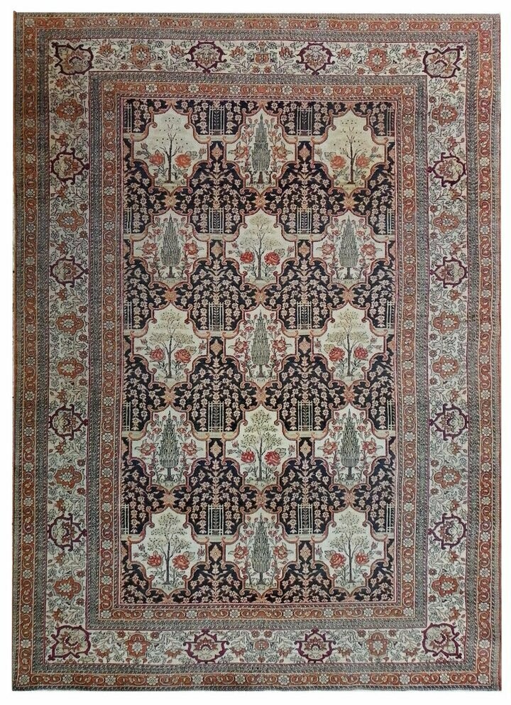 Tapis ancien Iran-Kachan Mohtashem