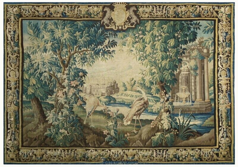 Tapestry from Manufacture Royale Aubusson - 17th century period - Dim:2.60Hx3.80L