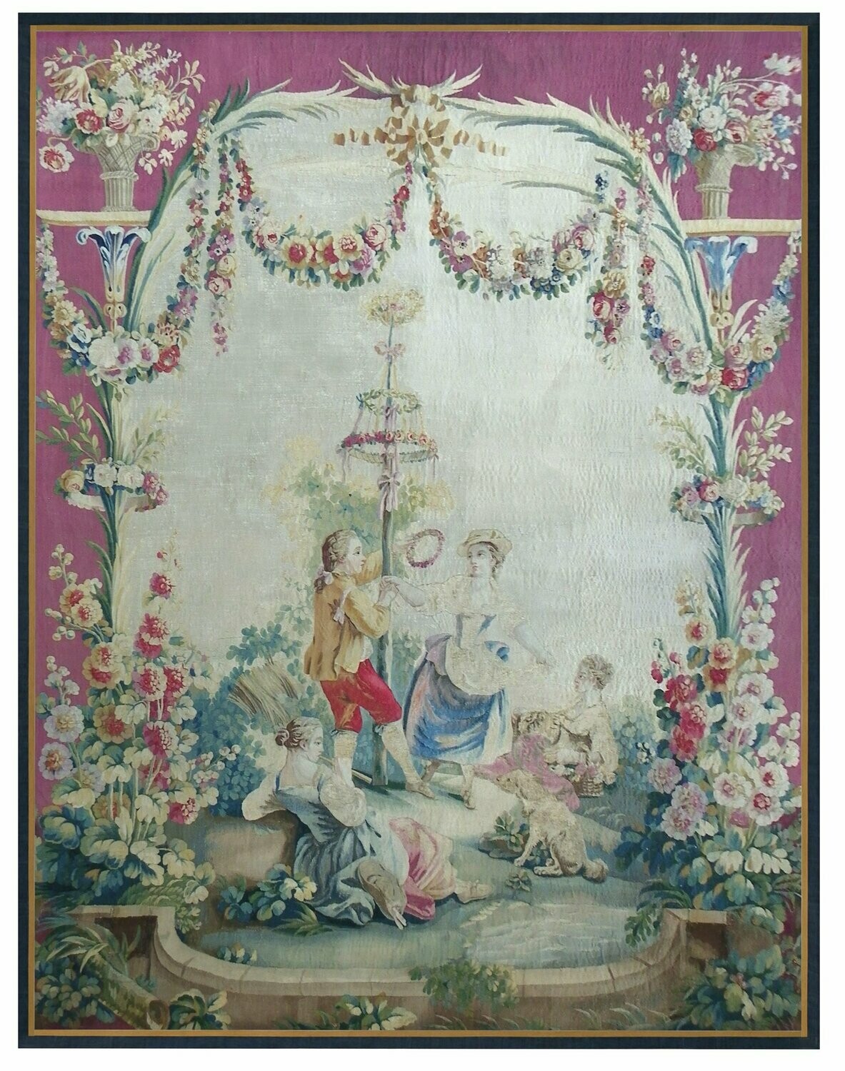 Tapisserie Aubusson - La danse à deux - Epoque 18e siècle - Dimension:1.70Lx2.25H
