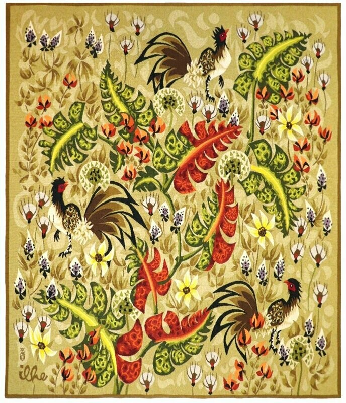 Aubusson tapestry by Henry ILHE (1925-1982) "Morning" - sbg edited by Tabard Frères et Sœurs print 6/8 No 2093 - Size: 170x150