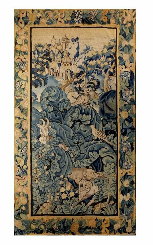 Tapisserie Feuilles de Choux  - Epoque 16e - Dim:1.50LX2.97H