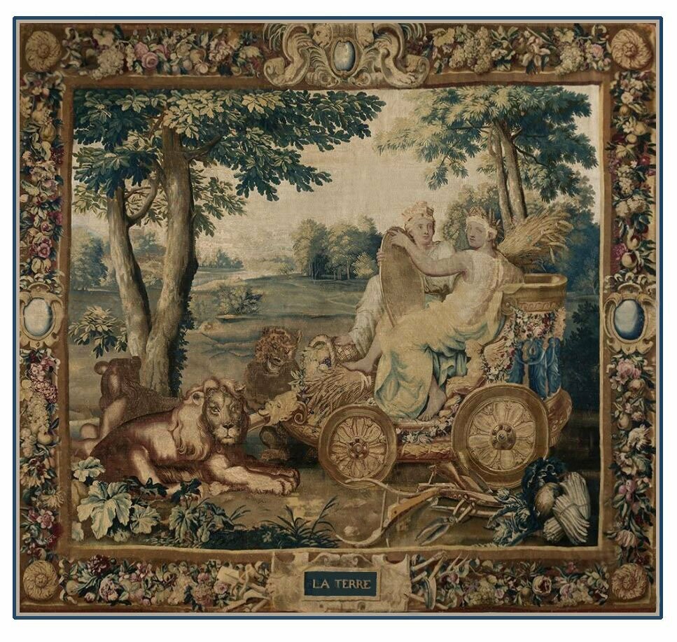 Tapisserie de Manufacture Royale des Gobelins - "La Terre" - Epoque 18e - Dim:3.65Lx2.80H