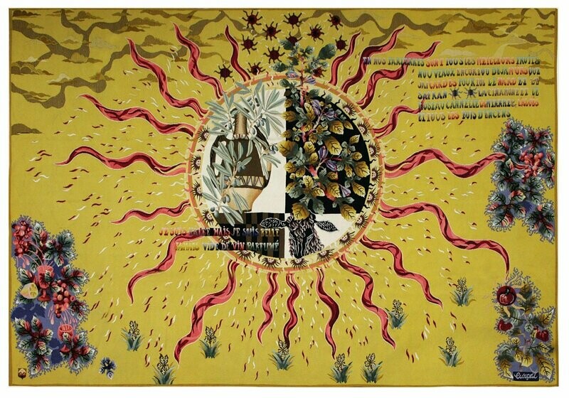 Tapisserie Aubusson de Jean Lurçat - "Maroc" - Epoque 20e - Dim:3.70Lx2.60H