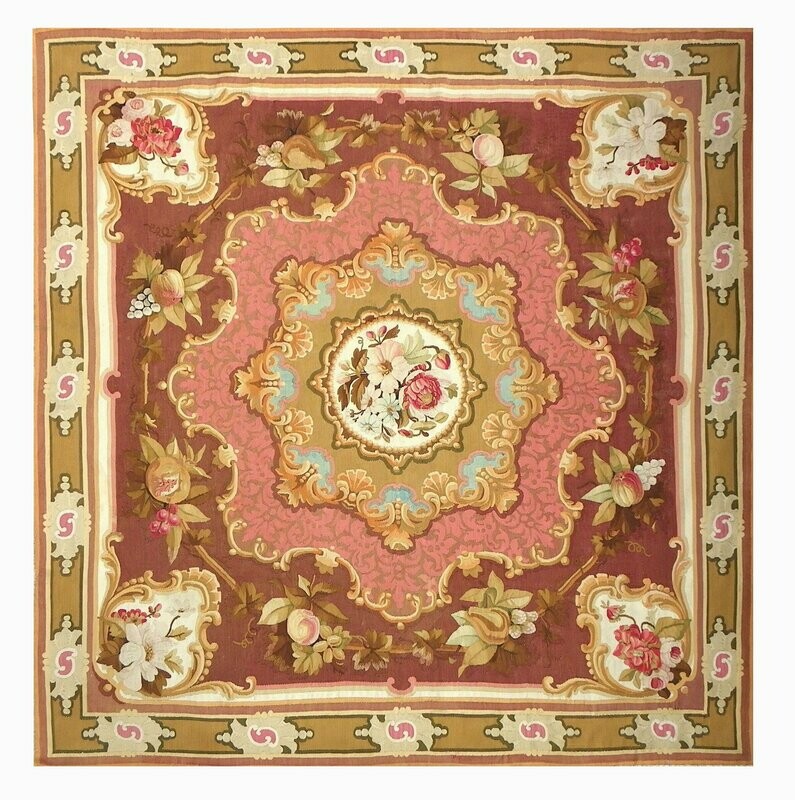 Tapis de la Savonnerie - Epoque 19e siècle - Dim:1.80x1.76