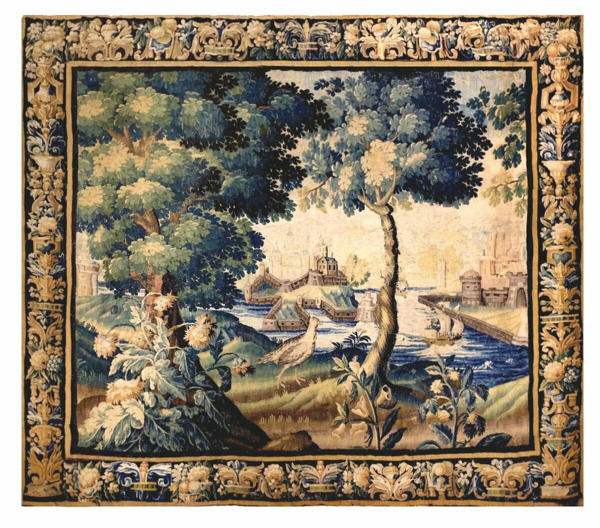 Tapisserie verdure d'Aubusson - Epoque 18e siècle - Dim:28.4Lx2.63H