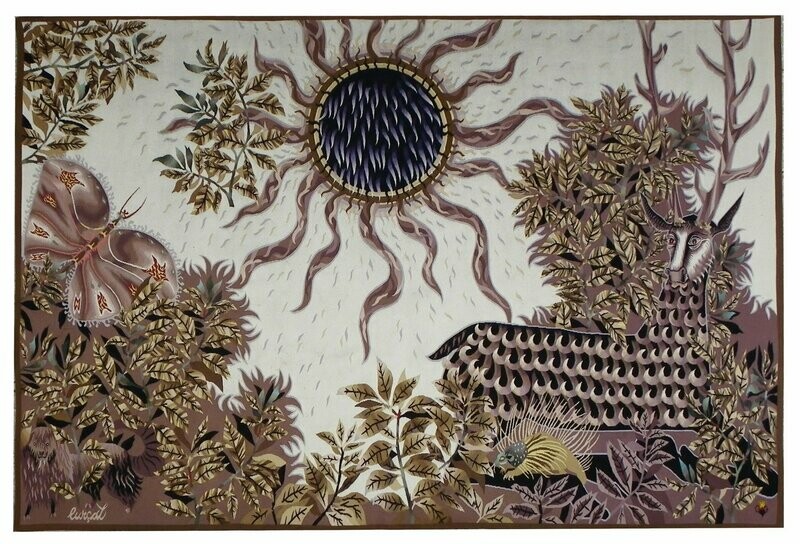 Tapisserie Aubusson de Jean Lurçat - "À LA SOURCE" - Epoque 20e - Dim:2.85Lx1.90H