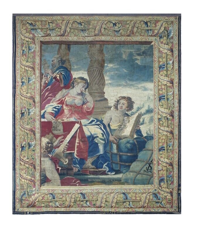 Tapisserie Bruxelles, La Apoteosis de Las Artes- Epoque 17e - dim:2.17Lx2.70H