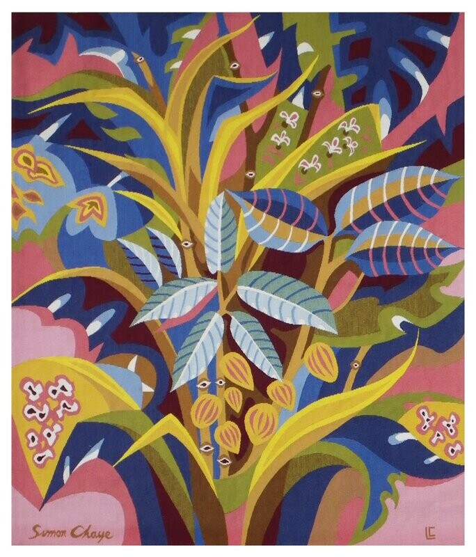 Tapisserie Aubusson Epoque 20e - Simon Chaye - Tropiques - Dim:H164xL133