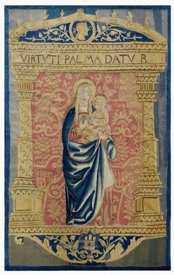 Tapisserie Flamande Tournai - La Vierge à l'Enfant - Epoque 1500 - Dim:140Lx240H