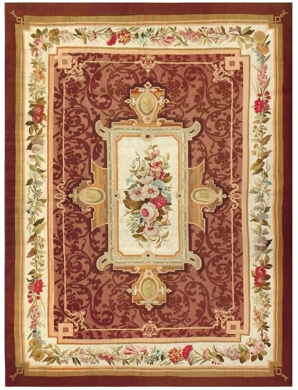 Tapis d'Aubusson - Epoque 19e siècle - Dim:2.49x1.80