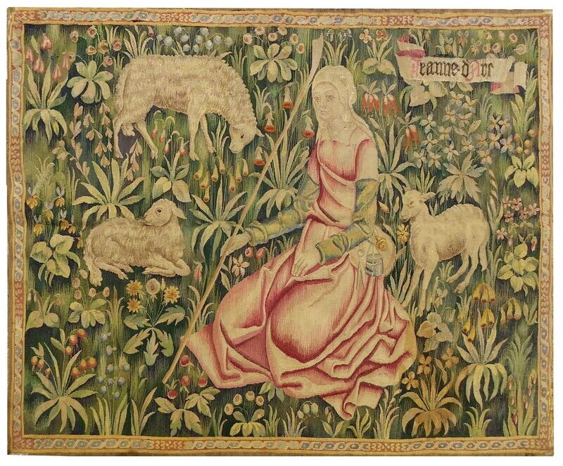 Aubusson tapestry Jeanne d'Arc 19th Century size:150Wx120H