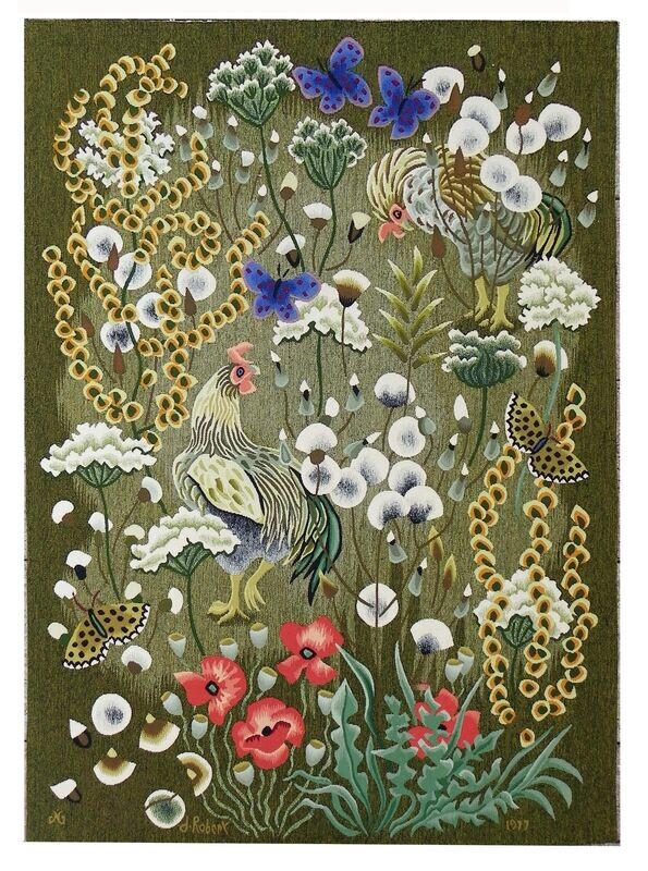 Tapisserie Aubusson de Dom Robert - En Crouzille - Epoque 20e - Dim:L125xH180