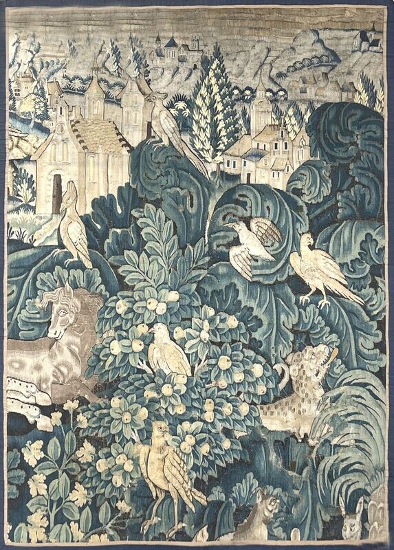 Tapisserie Feuilles de Choux - Epoque 16e siècle - Dim:H240x175L