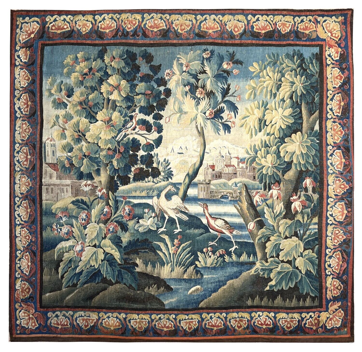 Tapisserie de Felletin - Verdure exotique 18e siècle - Dim:H297xL301