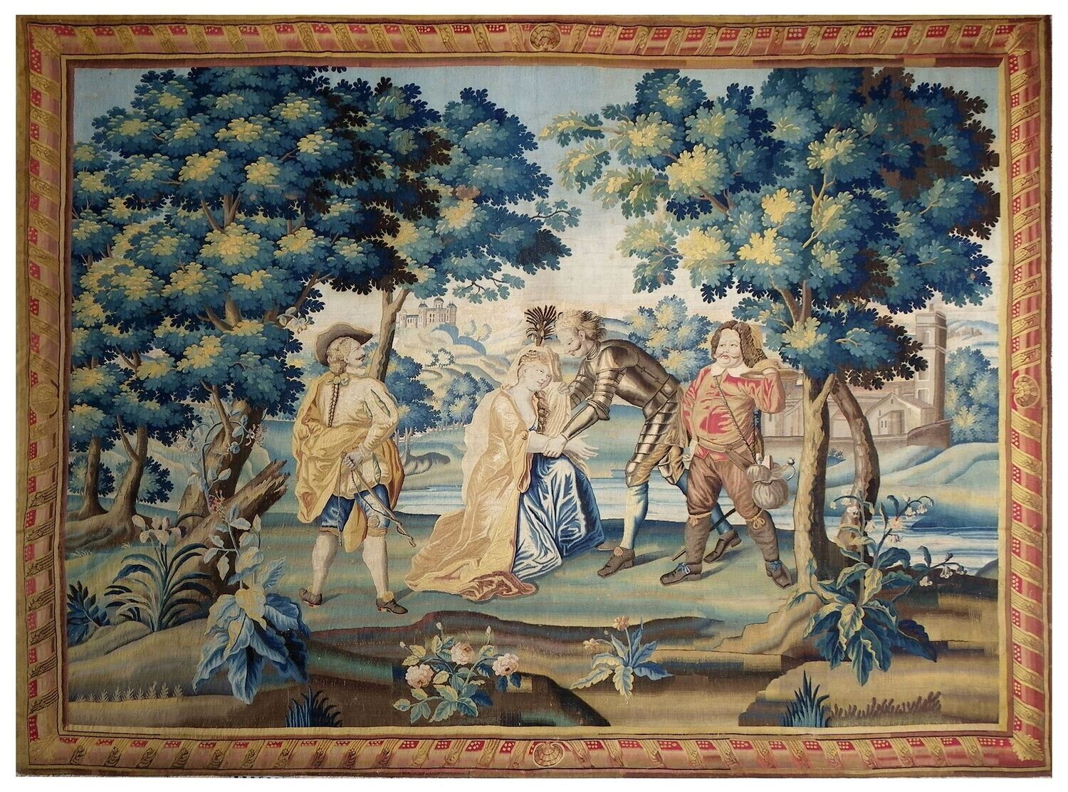 Tapisserie Aubusson Histoire de Don Quichotte - Epoque 18e siècle - Dim:L370xH298