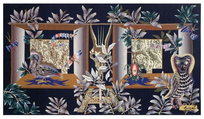 Tapisserie Aubusson de Jean Lurçat - Epoque 20e siècle -LA LYRE D ́ORPHÉE - Dim:L259x146H