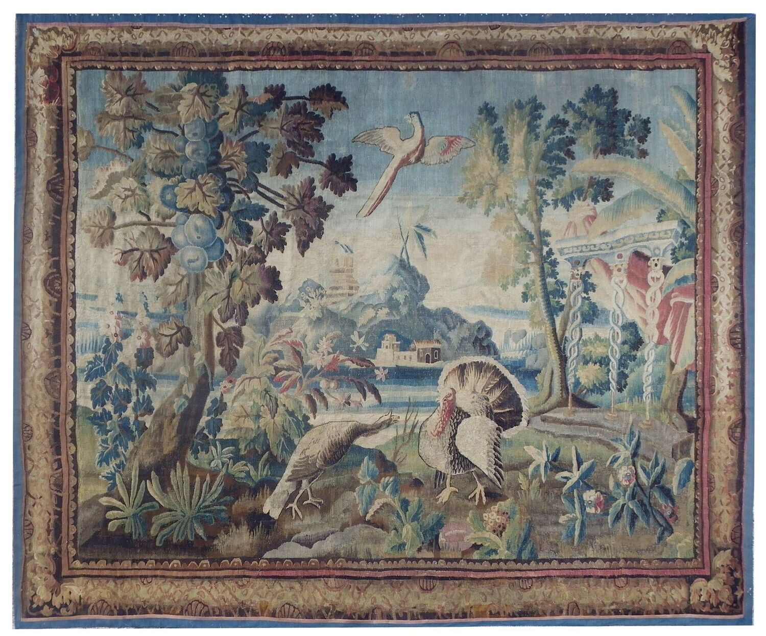 Tapisserie d'Aubusson -( Epoque 17e siècle - Dim:280Hx280L