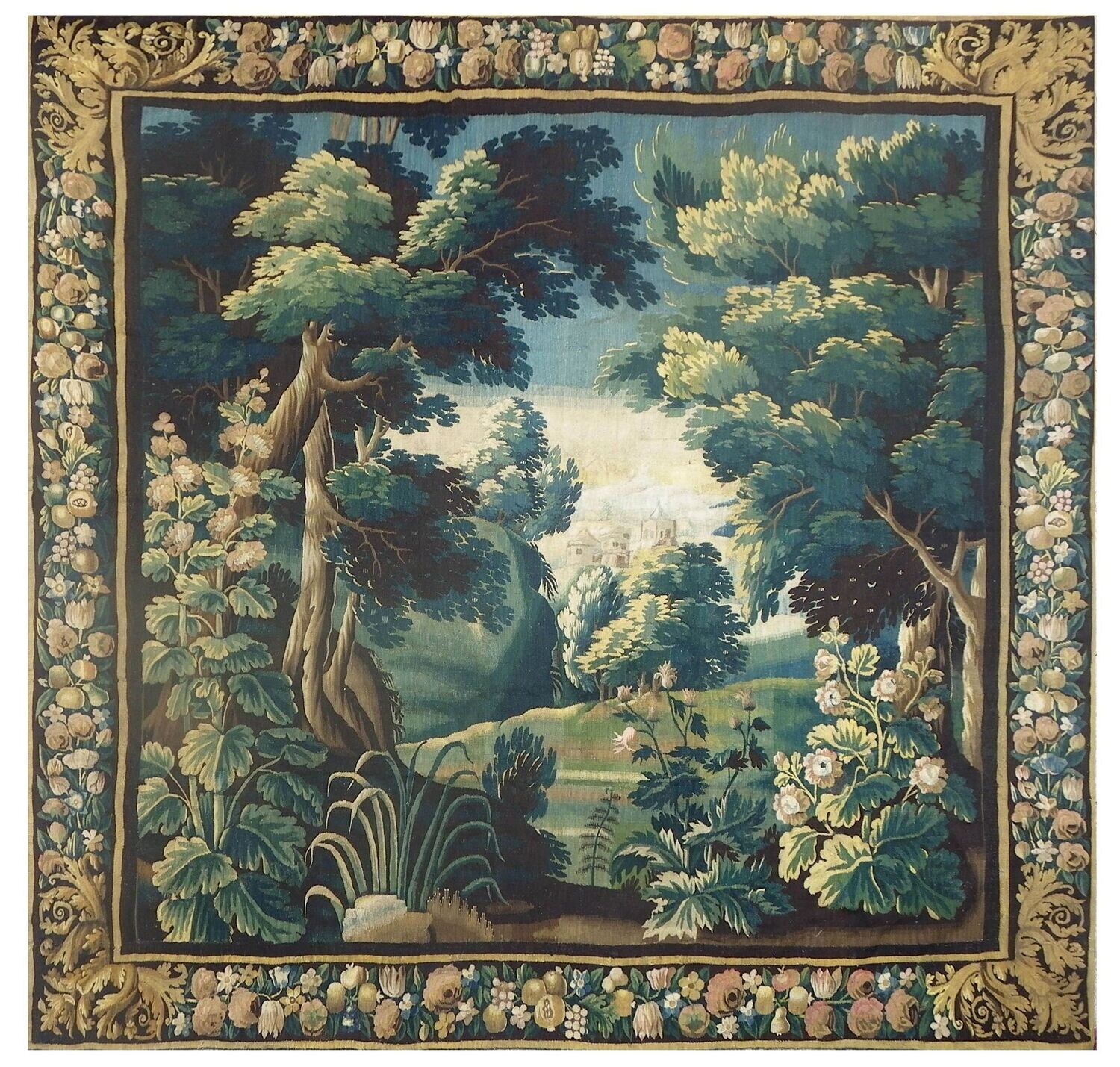 Tapisserie d'Aubusson epoque fin 17e siècle - Dim:H280X280L
