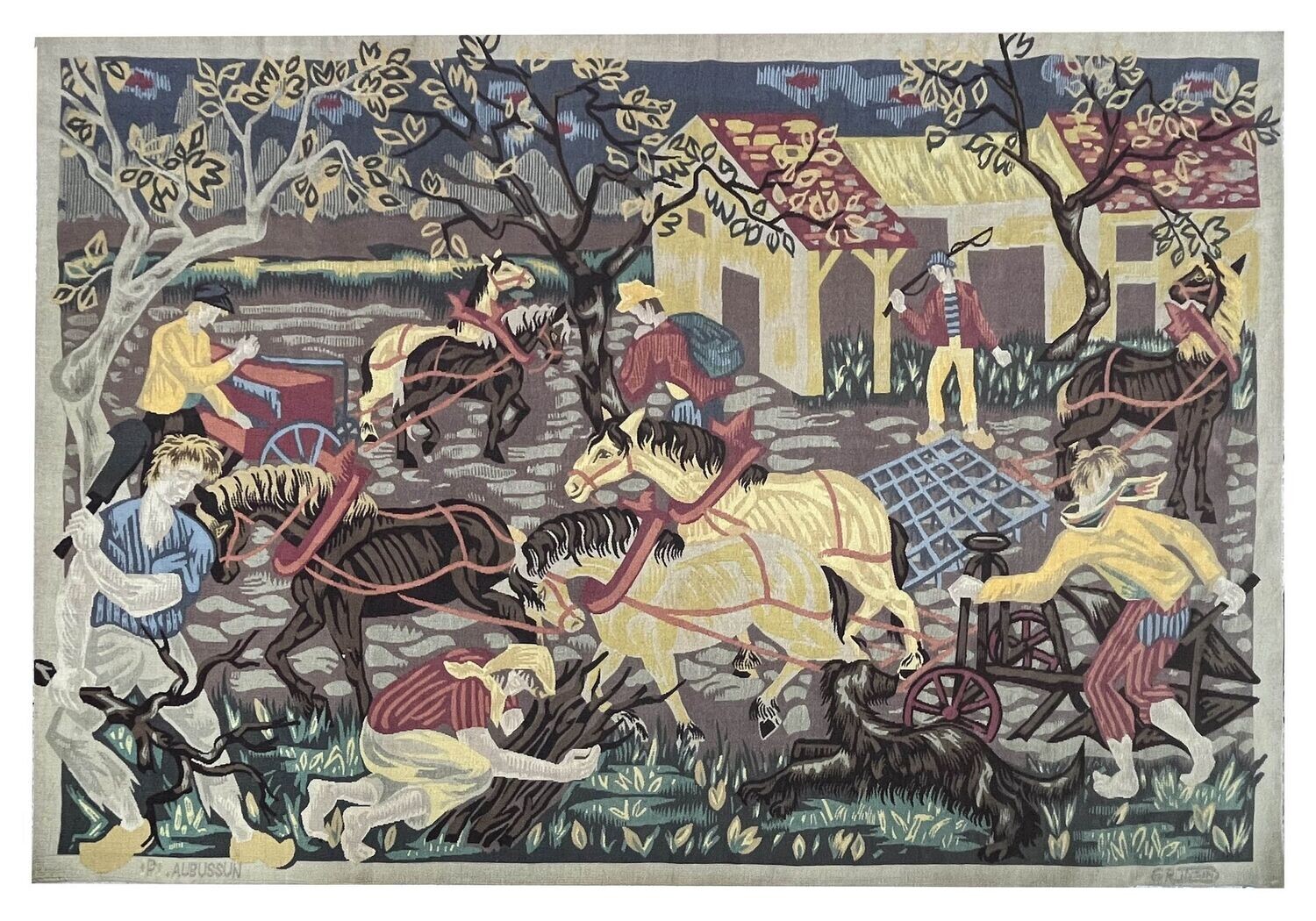 Tapisserie Aubusson - Epoque 20e siècle - Dim:L185x126H