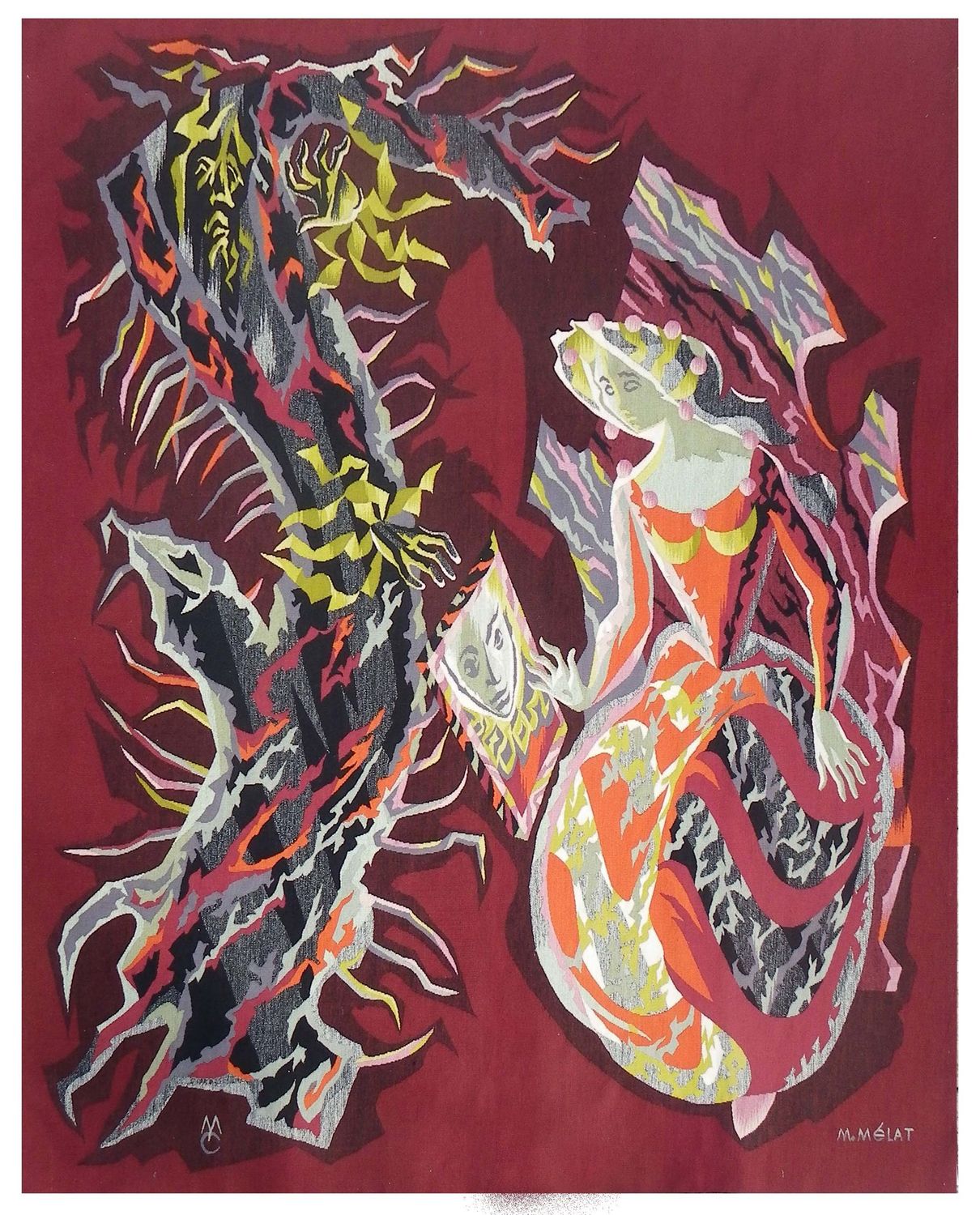 Tapisserie Aubusson de Maurice Mélat - Epoque 20e siècle - Dim:L168x199H