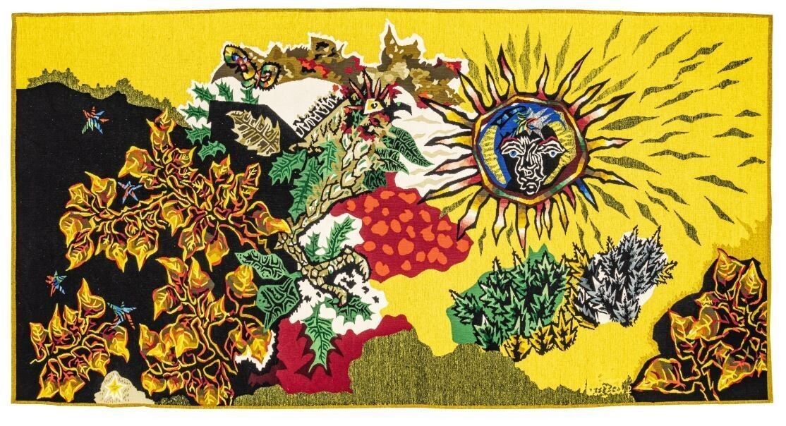 Tapisserie de Jean Lurçat - Epoque 20e siècle - Grande Aube - Dim:L295x150H