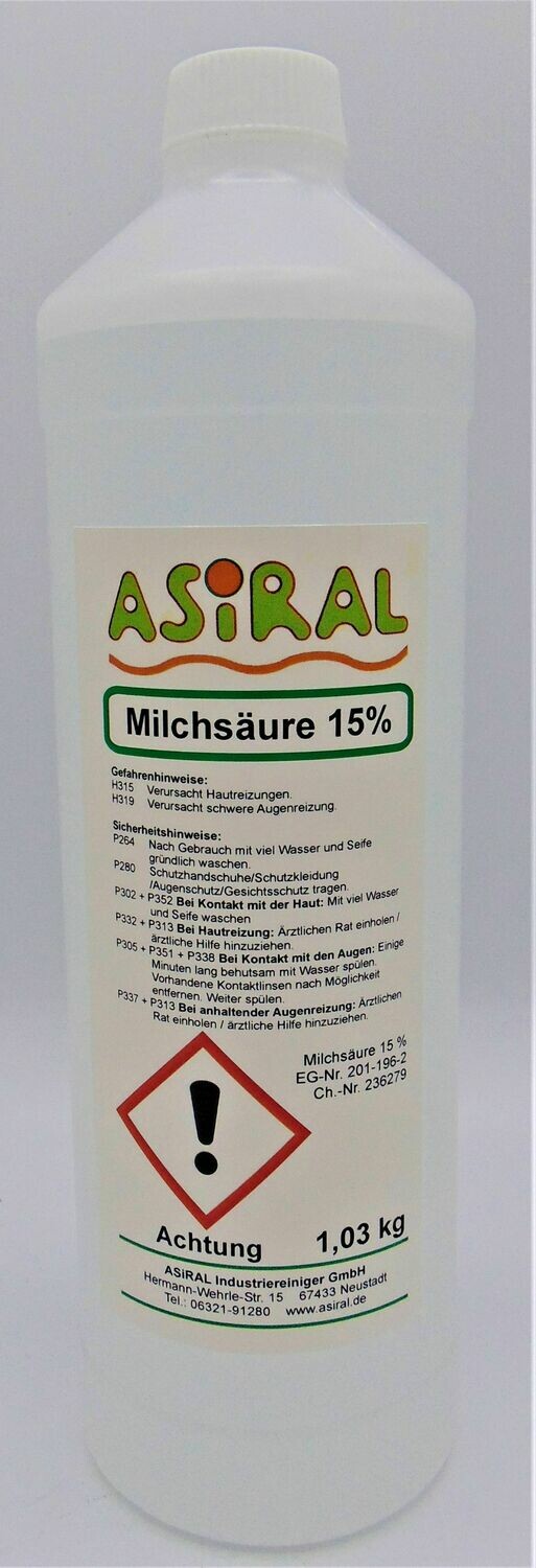 Milchsäure 15 % - 1,03 kg / Art.-Nr. 550630