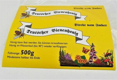 Etikett Deutscher Bienenhonig 100 Stück - 500 g Glas / Art.-Nr. 431250