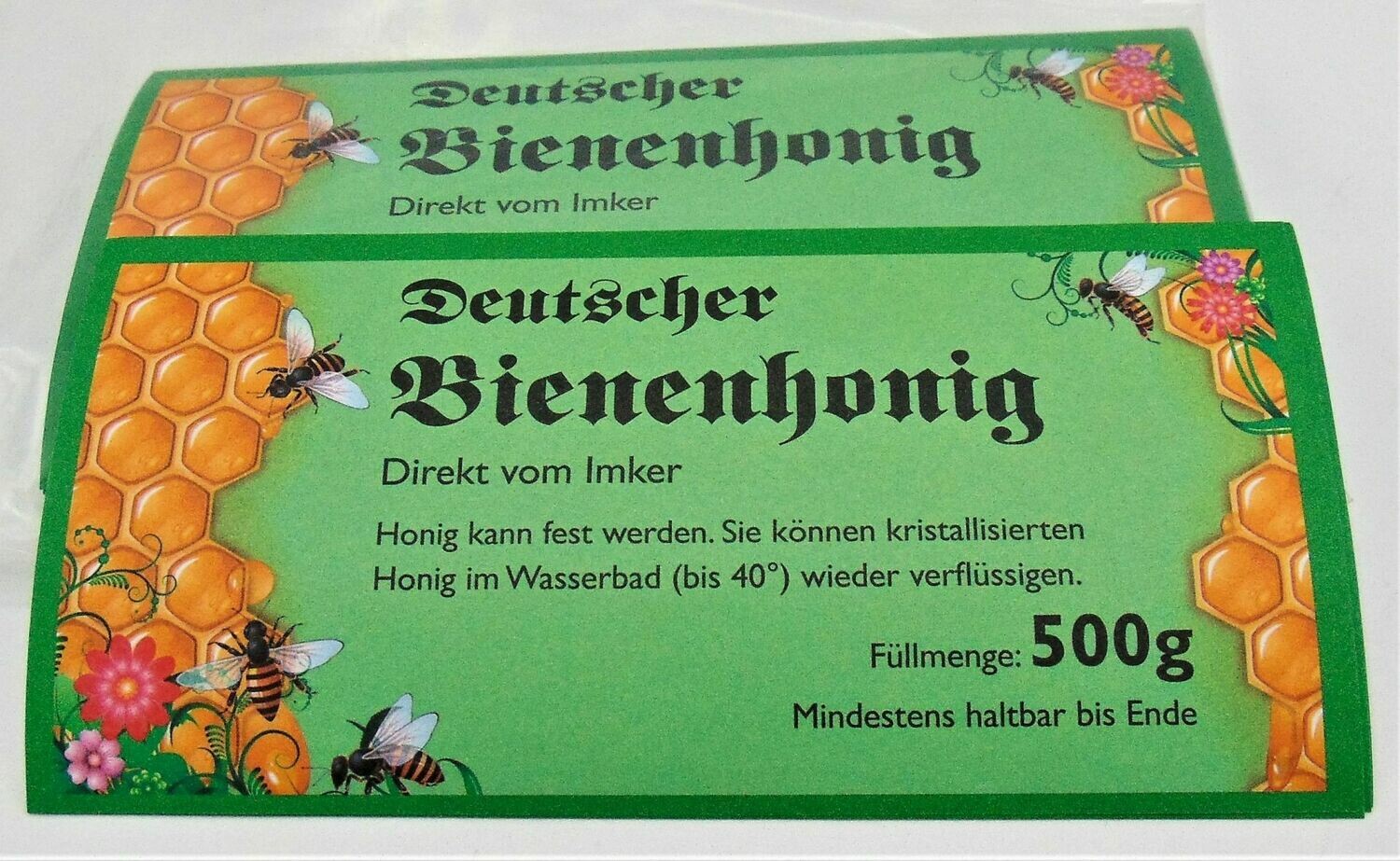 Etiketten Deutscher Bienenhonig - 100 Stück - 500g Glas / Art.-Nr. 431251
