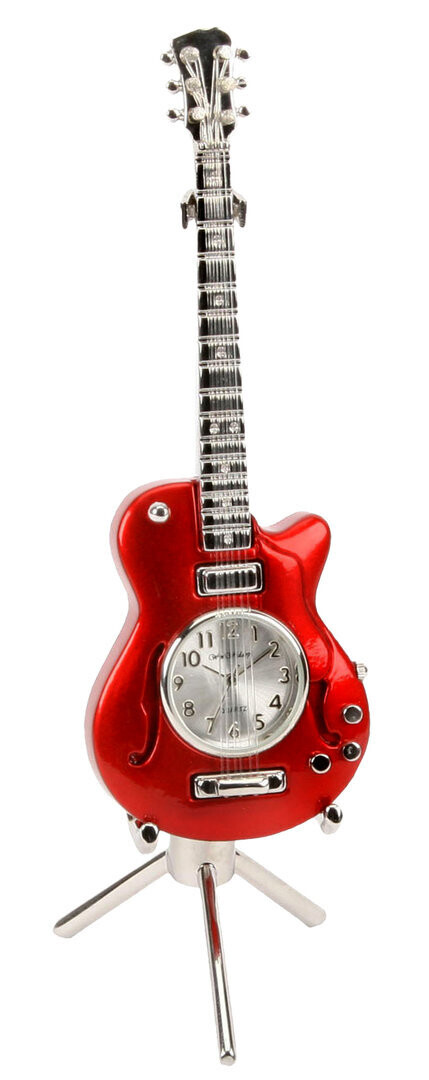 Miniatur-Uhr Quartz Gitarre rot