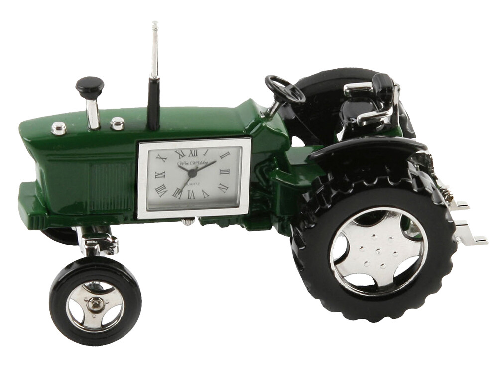 Miniatur-Uhr Quartz Traktor grün
