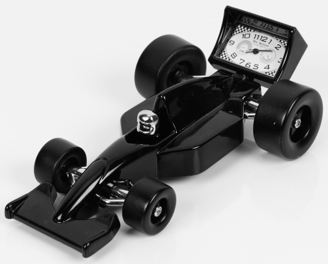 Miniatur-Uhr Quartz Rennwagen schwarz
