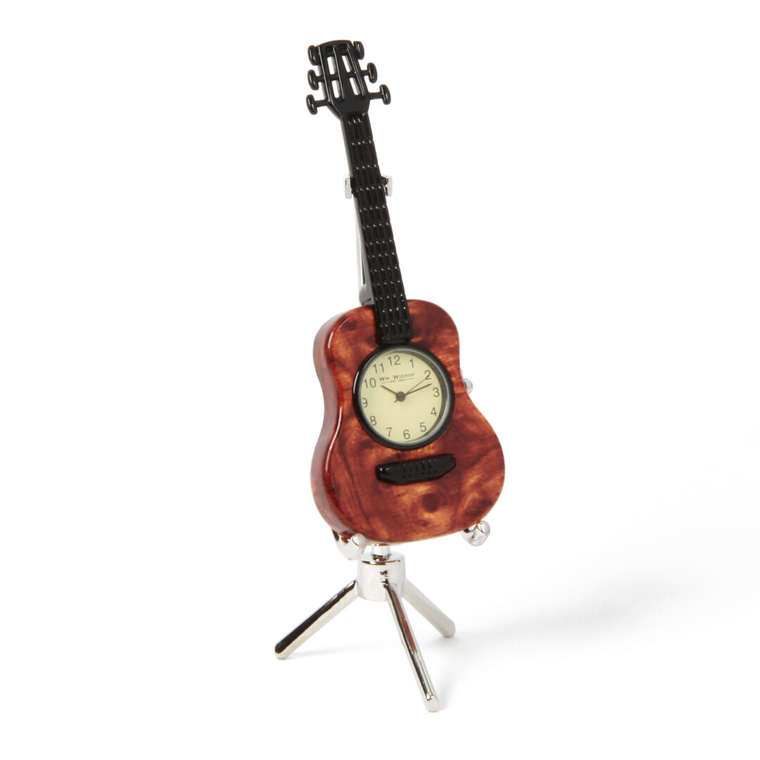 Miniatur-Uhr Quartz Gitarre Holz