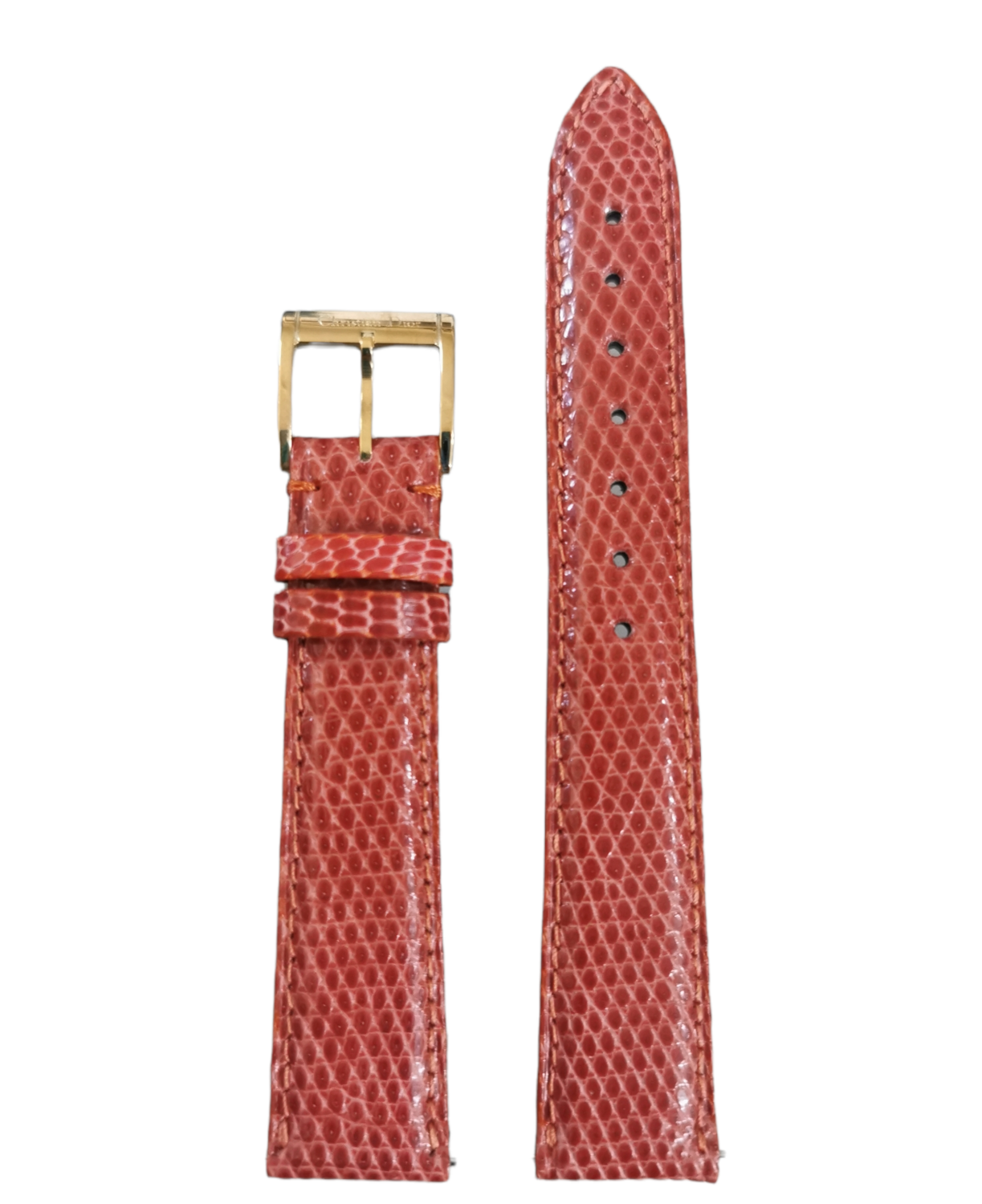 Original Dior Eidechsen Uhrenband, Rotbraun, 17 mm Breite