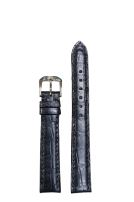 Original Gübelin Uhrenband, Krokodil, Dunkelgrau, 14 mm Breite