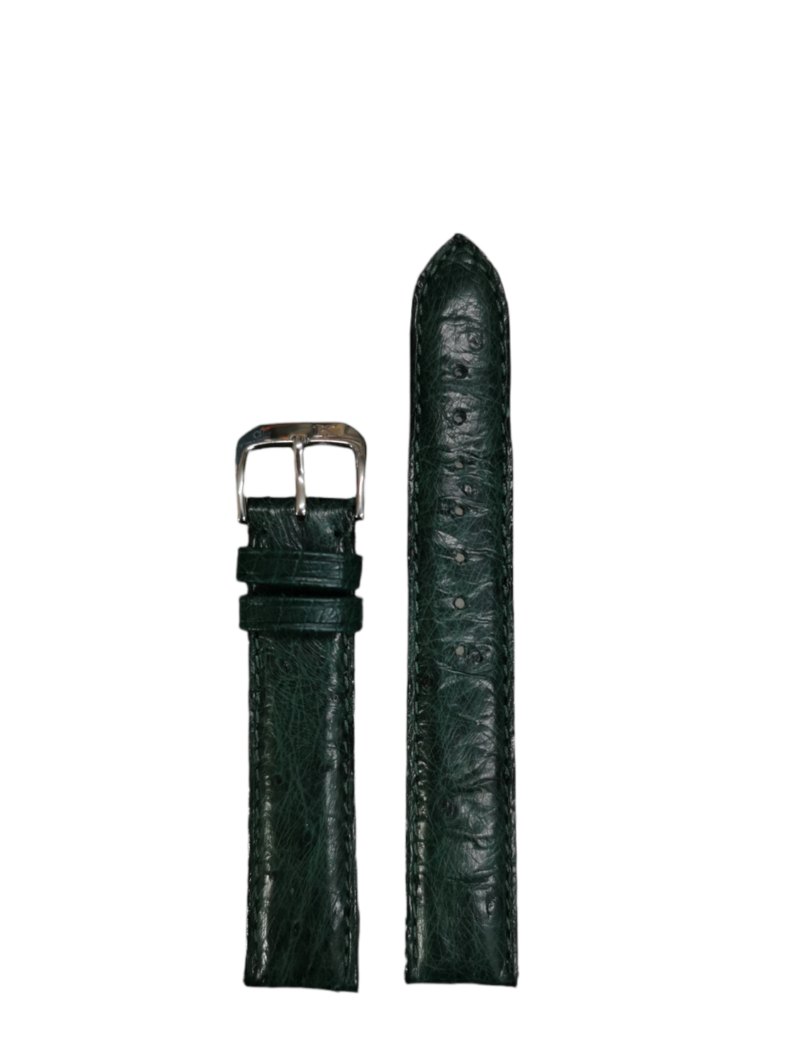 Original Gübelin Uhrenband, Leder, Dunkles Smaragdgrün, 17 mm Breite