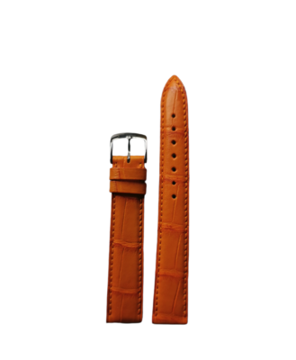 Original Gübelin Uhrenband, Alligator, Fullcut, Handnaht, Mattes Orange, 16 mm Breite
