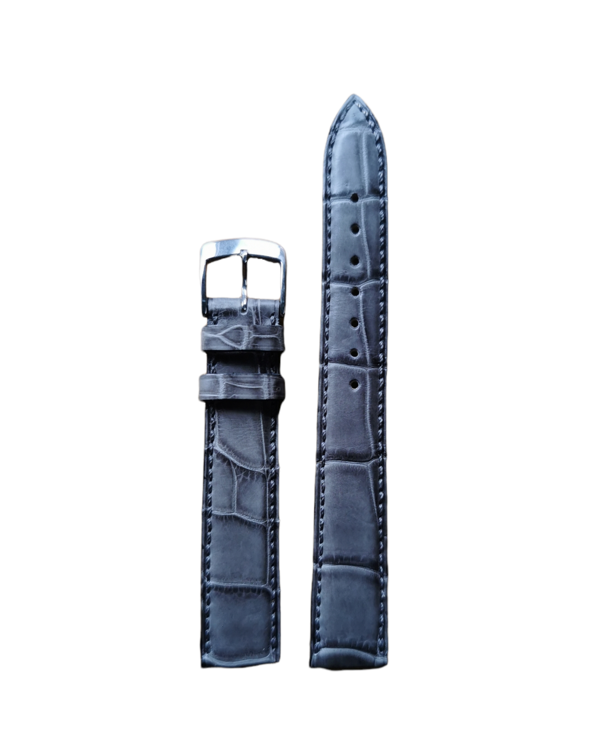 Original Gübelin Uhrenband, Alligator, Mattes Grau, 16 mm Breite