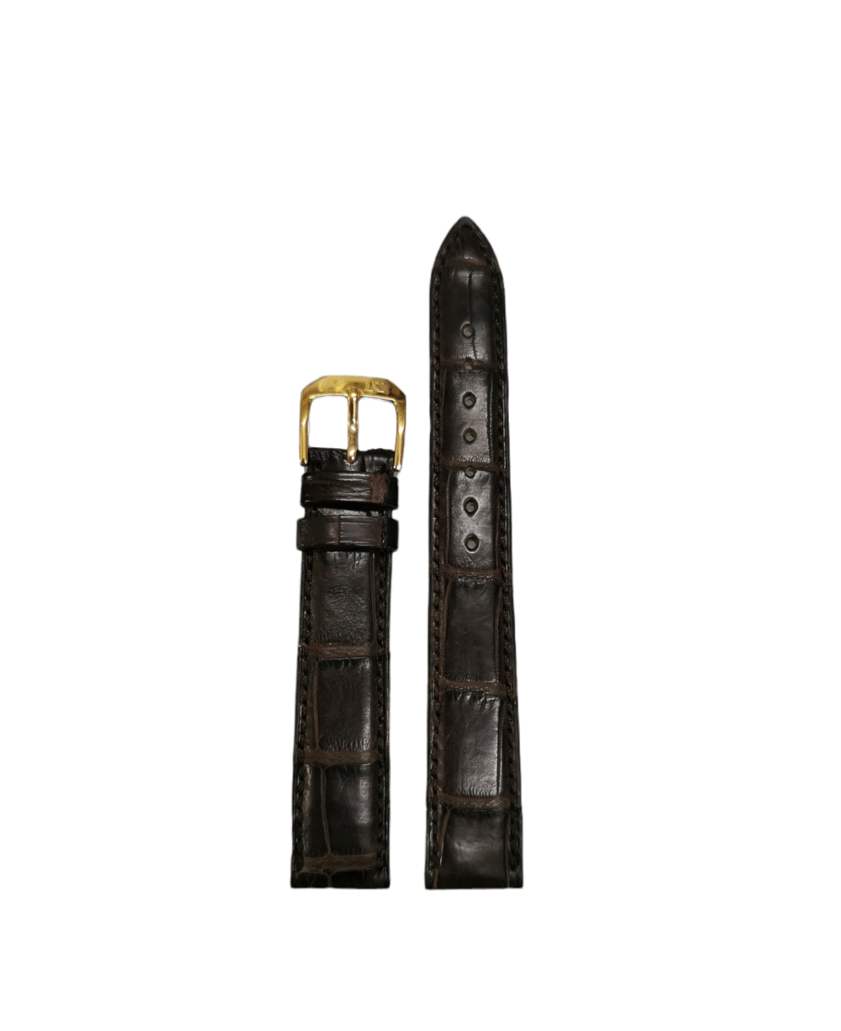 Original Gübelin Uhrenband, Alligator, Mattes Schokoladenbraun, 16 mm Breite