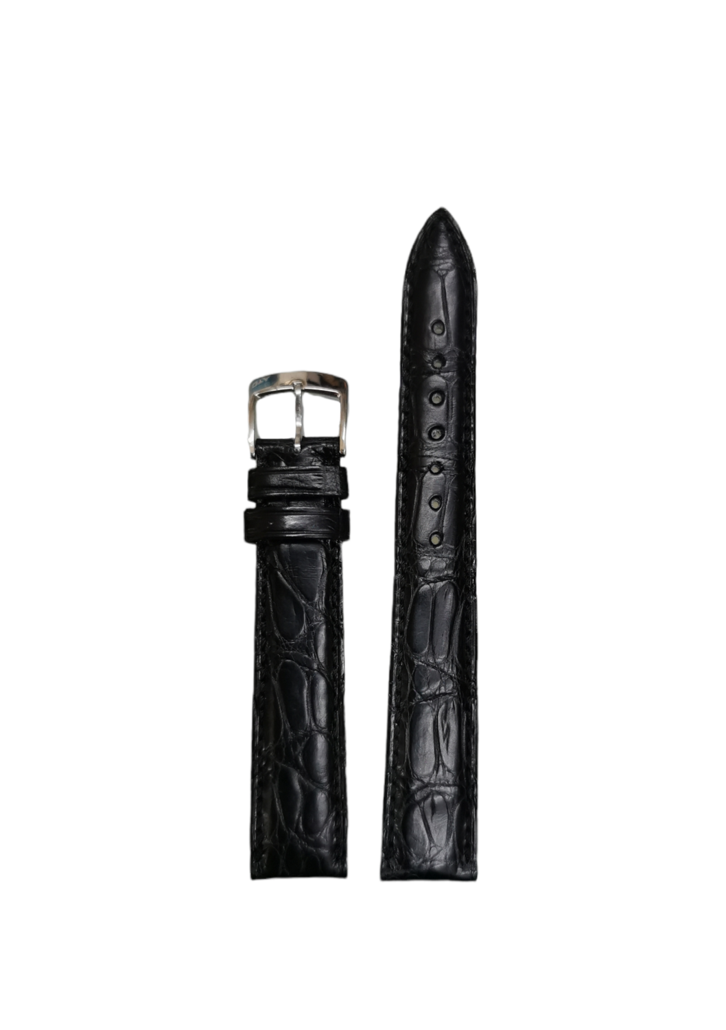 Original Gübelin Uhrenband, Krokodil, Schwarz, 16 mm Breite
