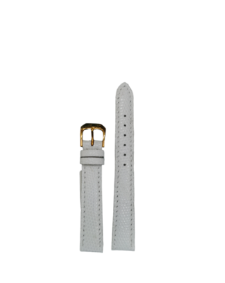 Original Gübelin Uhrenband, Eidechse, Weiss, 14 mm Breite